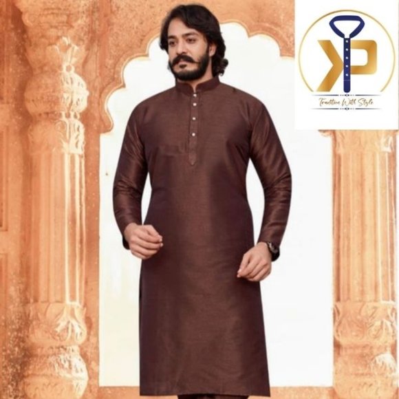 Brown Kurta Pyjama Set - Picture 1 of 1